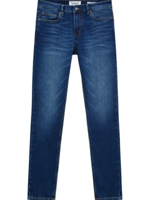 Jeansy Skinny Fit PULL&BEAR ciemnoniebieski