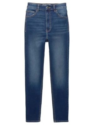 Jeansy Skinny Fit PULL&BEAR ciemnoniebieski