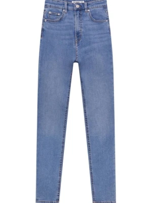 Jeansy Skinny Fit PULL&BEAR niebieski denim