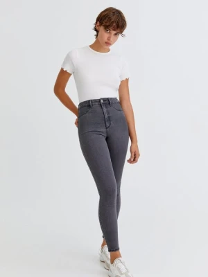 Jeansy Skinny Fit PULL&BEAR szary melanż