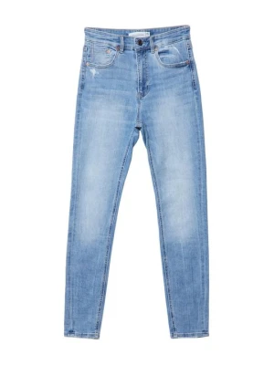 Jeansy Skinny Fit Stradivarius jasnoniebieski melanż