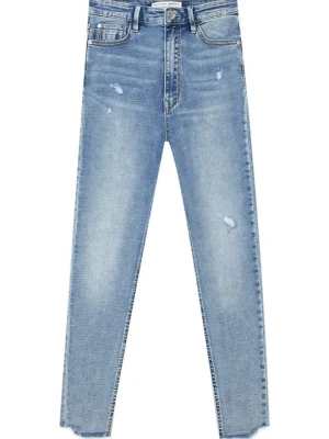 Jeansy Skinny Fit Stradivarius niebieski