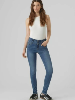 Jeansy Skinny Fit Vero Moda granatowy melanż