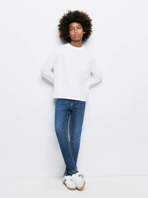 Jeansy skinny fit z bawełny ciemnoniebieski - Dzieci - - MANGO KIDS