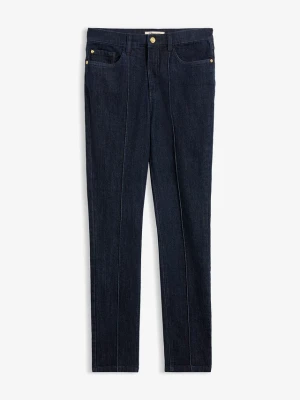 Jeansy skinny high waist BonPrix niebieski