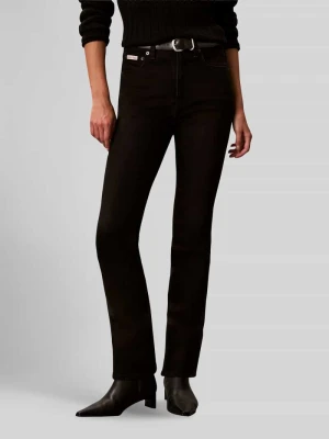 jeansy skinny krój bootcut z poszerzaną nogawką z mieszanka bawełny Calvin Klein Jeans Czarny