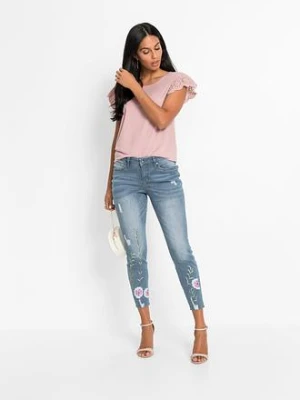 Jeansy skinny, low waist, cropped bonprix