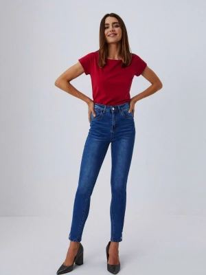 Jeansy skinny medium waist niebieskie Moodo