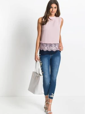 Jeansy skinny, średni stan, cropped bonprix