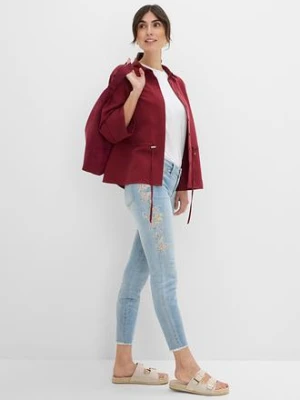 Jeansy skinny, średni stan, cropped bonprix