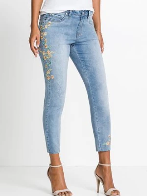Jeansy skinny, średni stan, cropped bonprix