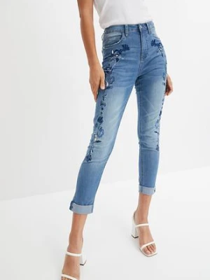 Jeansy skinny, średni stan, cropped bonprix
