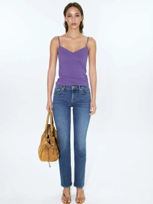 Jeansy skinny z niskim stanem średni niebieski - Kobieta - - MANGO