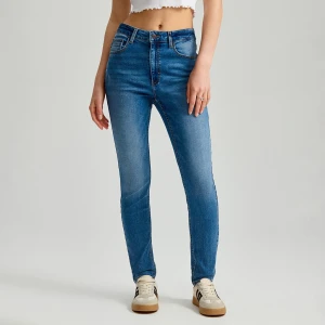 Jeansy skinny z regularnym stanem niebieskie House