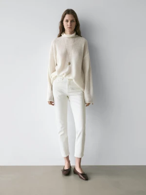 Jeansy Slim Do Kostek Ze Średnim Stanem - Biały Złamany - - Massimo Dutti - Kobieta