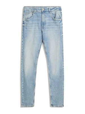 Jeansy Slim Fit Bershka niebieski denim
