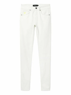 Jeansy Slim Fit Desigual beżowy