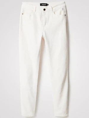 Jeansy Slim Fit Desigual biały