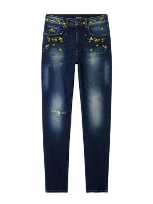 Jeansy Slim Fit Desigual granatowy