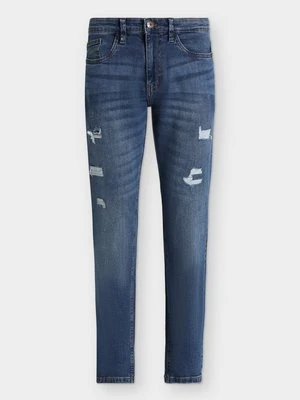 Jeansy Slim Fit INDICODE niebieski denim