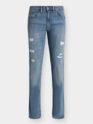 Jeansy Slim Fit INDICODE jasnoniebieski denim