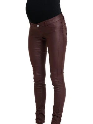 Jeansy Slim Fit Mamalicious brązowy