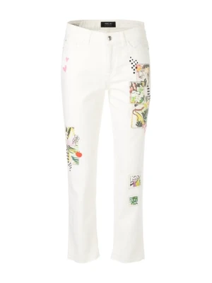 Jeansy Slim Fit Marc Cain biały