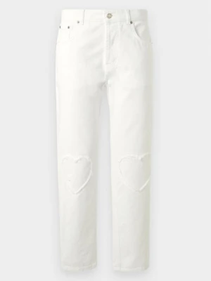 Jeansy Slim Fit MOSCHINO biały