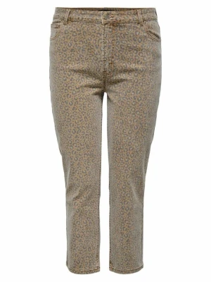 Jeansy Slim Fit ONLY Carmakoma beżowy