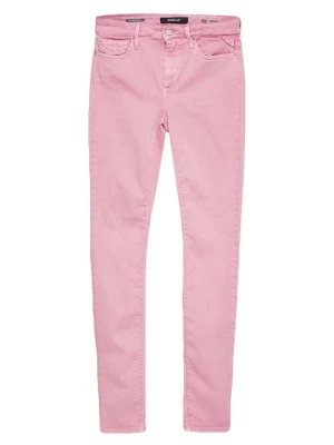 Jeansy Slim Fit Replay jasnoróżowy