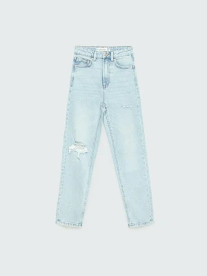 Jeansy Slim Fit Stradivarius jasnoniebieski denim