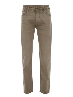 Jeansy Slim Fit WE Fashion brązowy