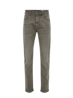 Jeansy Slim Fit WE Fashion ciemnozielony melanż