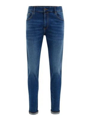 Jeansy Slim Fit WE Fashion granatowy