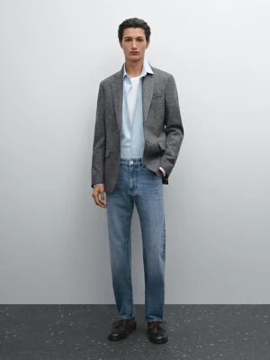 Jeansy O Kroju Slim - Indygo - - Massimo Dutti - Mężczyzna