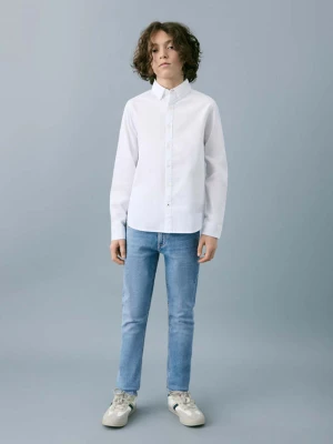 Jeansy slim z średnim stanem średni niebieski - Dzieci - - MANGO KIDS