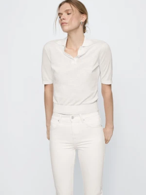 Jeansy Slim Ze Średnim Stanem - Surowy - - Massimo Dutti - Kobieta