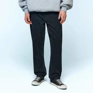 Jeansy straight fit stone wash czarne House