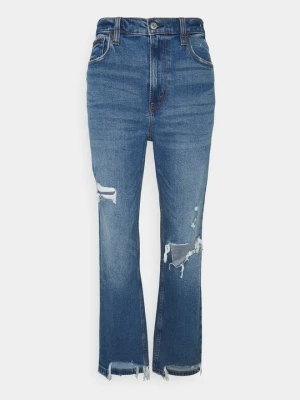 Jeansy Straight Leg Abercrombie & Fitch ciemnoniebieski