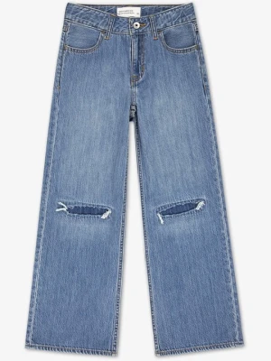Jeansy Straight Leg Abercrombie & Fitch granatowy melanż
