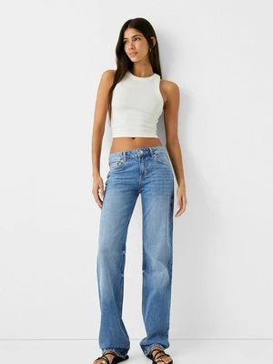 Zdjęcie produktu Jeansy Straight Leg Bershka jasnoniebieski denim