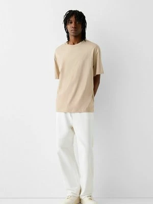 Jeansy Straight Leg Bershka biały