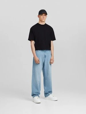 Jeansy Straight Leg Bershka jasnoniebieski denim