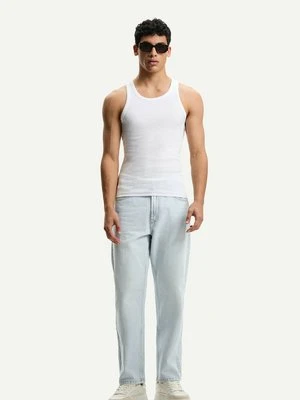Jeansy Straight Leg Bershka jasnoniebieski