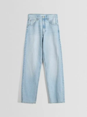 Jeansy Straight Leg Bershka jasnoniebieski