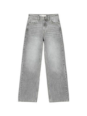Jeansy Straight Leg Bershka szary