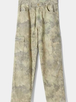 Jeansy Straight Leg Bershka brązowy