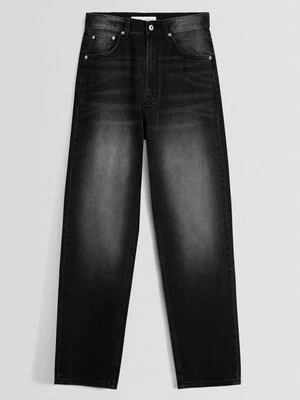 Jeansy Straight Leg Bershka czarny