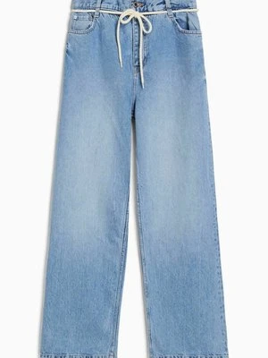 Jeansy Straight Leg Bershka jasnoniebieski denim