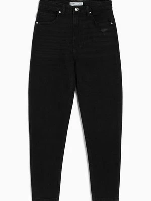 Jeansy Straight Leg Bershka czarny